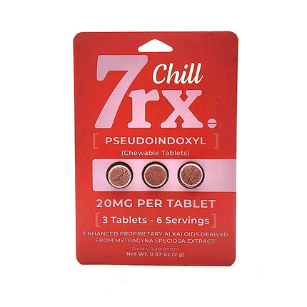 7RX Chill Pseudoindoxyl Chewable Tablets 20mg.