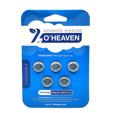 7 OHeaven Advanced Alkaloid Chewable Tablets 5 Count 20mg.