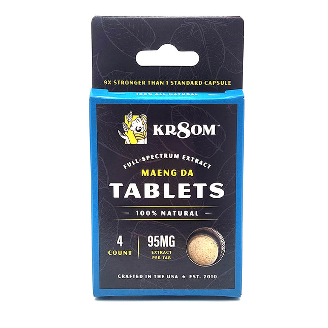 KR8OM Maeng Da Full Spectrum Extract Tablets 4 Count 95mg.