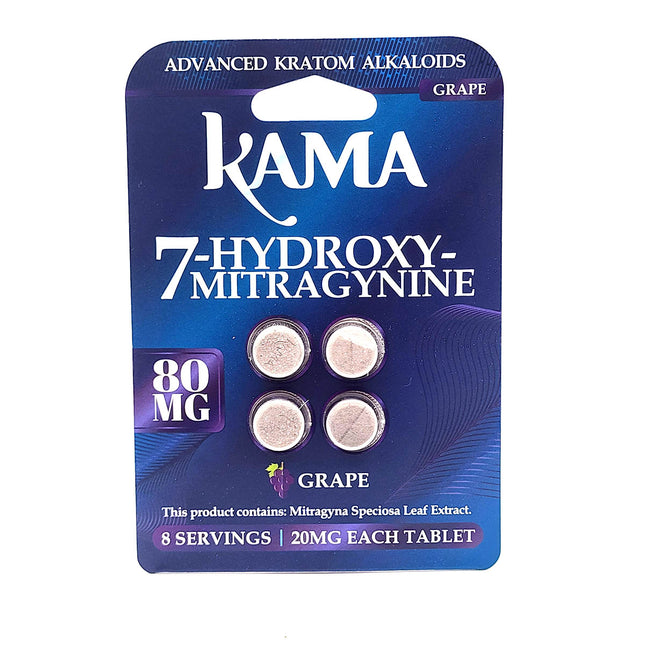 Kama 7-Hydroxymitragynine Grape Tablets 80mg 4 Count.