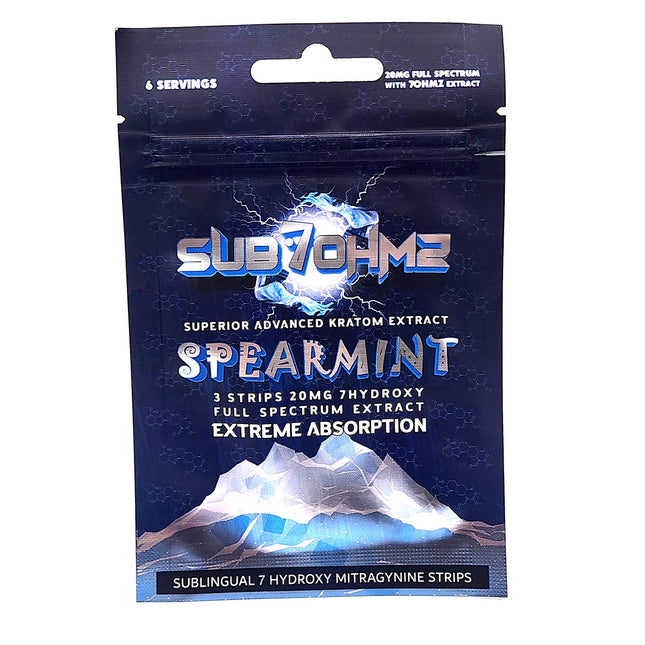 Sub 7Ohmz Spearmint Sublingual Strips 3 Count 20mg.