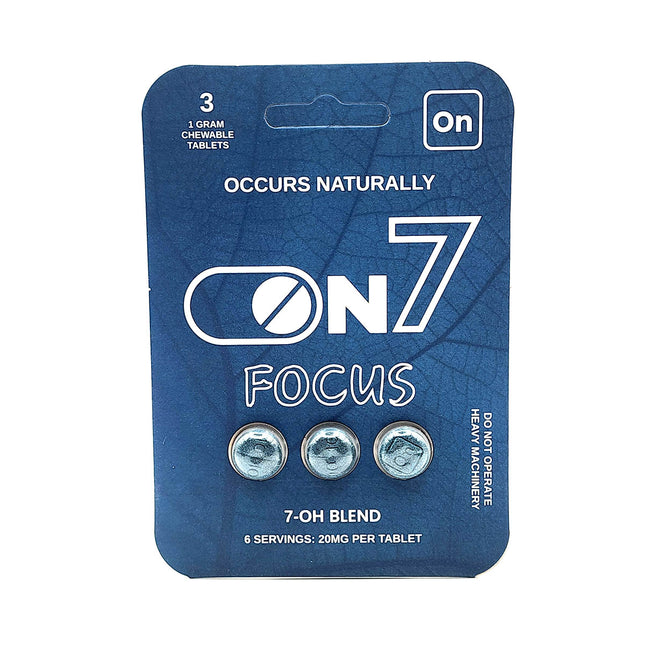 On7 Focus 7-OH Blend Chewable Tablets 3 Count 20mg.