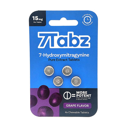 7Tabz 7-Hydroxymitragynine Grape Flavor 4 Count 15mg Chewable Tablets.