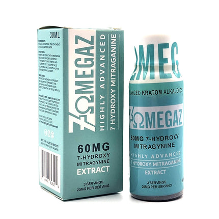 7-OmegaZ 7-Hydroxy Mitragynine Extract Liquid 60mg Box Bottle.
