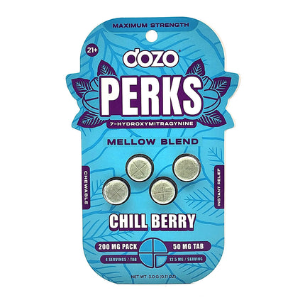 Dozo Perks Chill Berry Chewable 50mg Tab 200mg 4 Count.