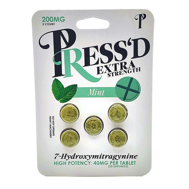 Pressd Extra Strength 200mg Pack 40mg Tablets 5pk Mint.