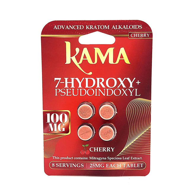 Kama 7-Hydroxy Pseudoindoxyl Cherry Tablets 100mg 4 Count.