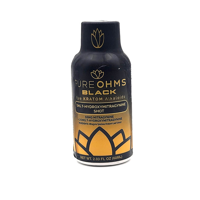 Pure Ohmz Black 7-Hydroxymitragynine Shot 75mg 60ml.