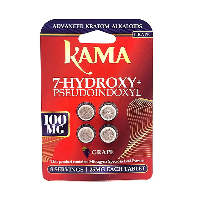 Kama 7-Hydroxy Pseudoindoxyl Grape Tablets 100mg 4 Count.