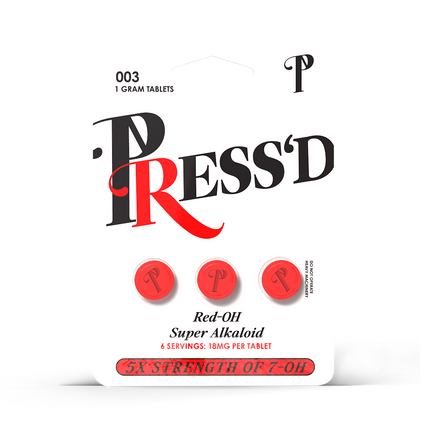 Press'd Kratom Tablets - Red-OH Super Alkaloid (3-Pack).