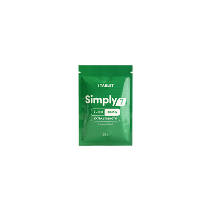 Simply 7 30mg 7-Hydroxymitragynine Tablets Extra Strength Lemon Mint - 1 Count.