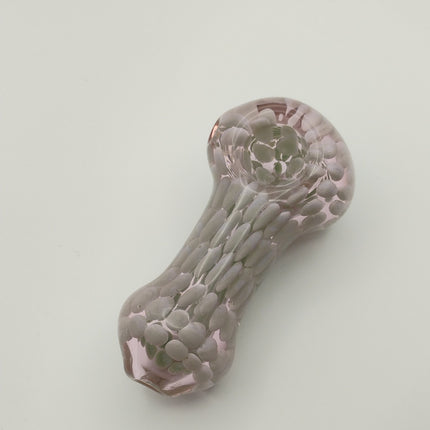 4" Pink with White Bubbles Pipe.
