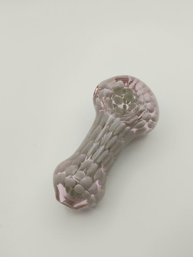4" Pink with White Bubbles Pipe.