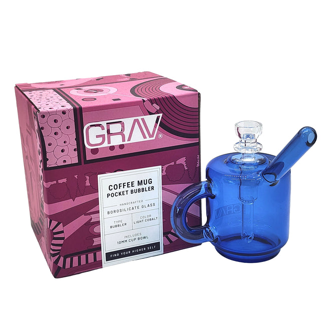 GRAV Coffee Mug Pocket Mini Bubbler Blue (Light Cobalt)