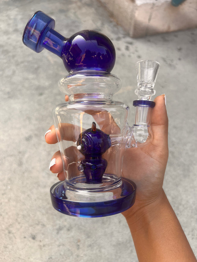 Midnight Vortex Glass Water Pipe.