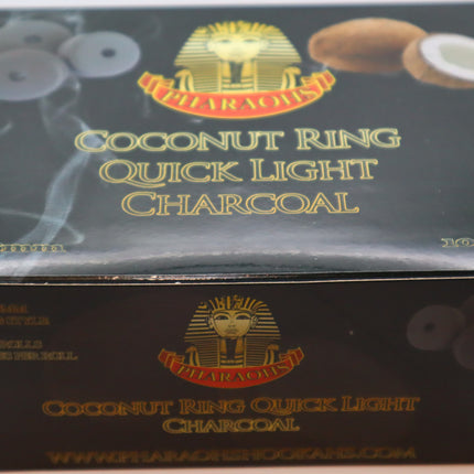 Pharaohs Coconut Ring Quick Light Charcoal (100 Pieces).