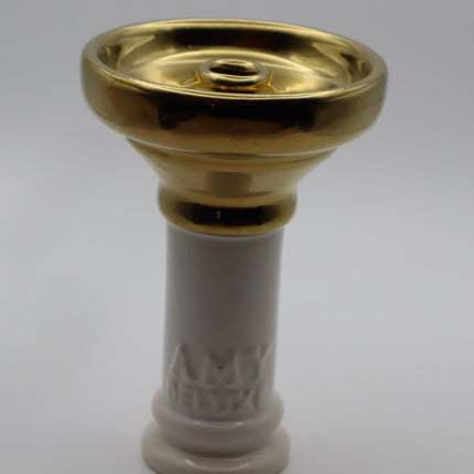 Amy Deluxe White + Gold Ceramic Bowl.