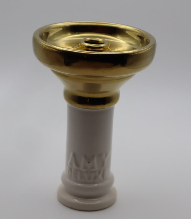 Amy Deluxe White + Gold Ceramic Bowl