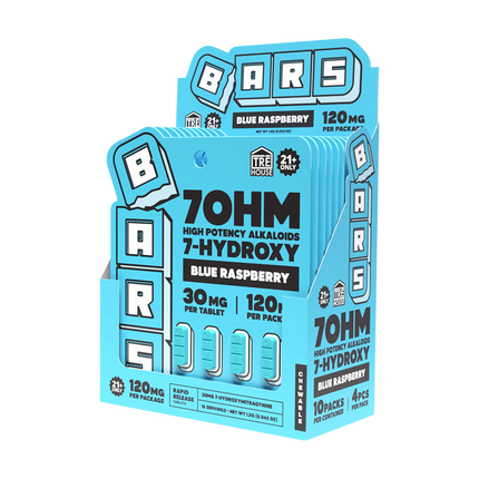 Tre House Bars 7OHM High Potency Alkaloids 7-Hydroxy 4 Count Tablets 30MG.