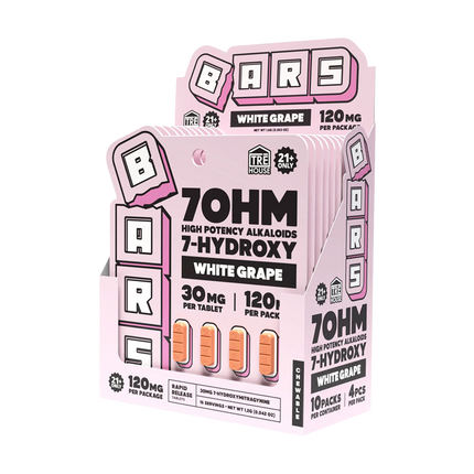 Tre House Bars 7OHM High Potency Alkaloids 7-Hydroxy 4 Count Tablets 30MG.