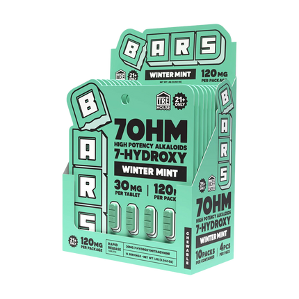 Tre House Bars 7OHM High Potency Alkaloids 7-Hydroxy 4 Count Tablets 30MG.