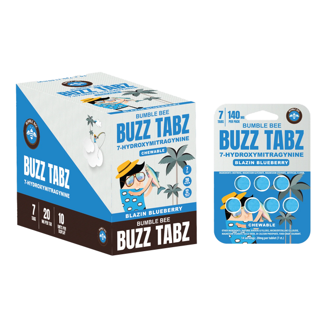 Bumble Bee Buzz Tabz 7-OH 20mg Tablets 7 Count - Blazin Blueberry.