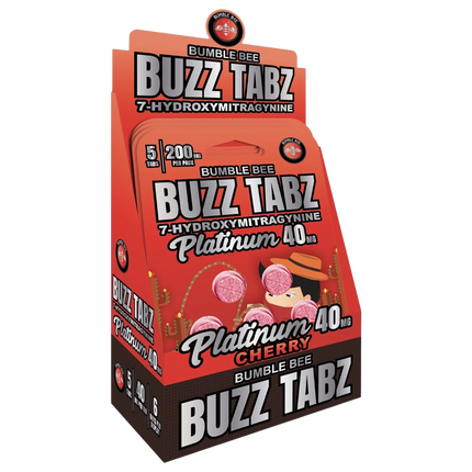 Bumble Bee Buzz Tabz Platinum 40mg: Premium Cherry Chewables.