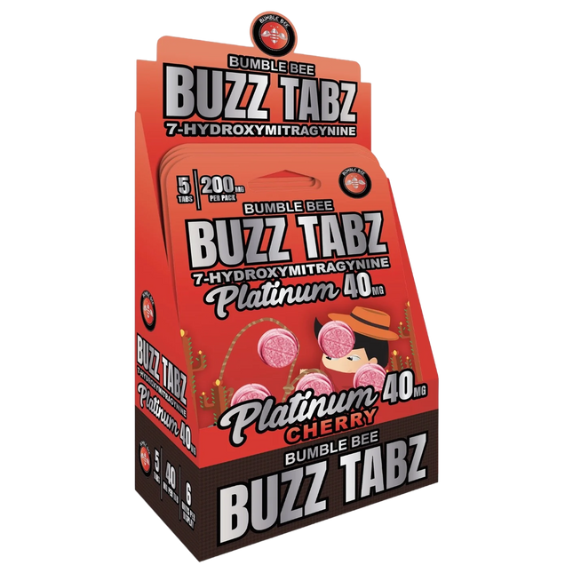 Bumble Bee Buzz Tabz Platinum 40mg: Premium Cherry Chewables.