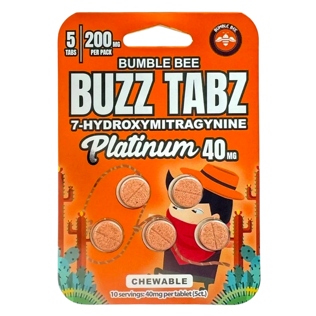 Bumble Bee Buzz Tabz Platinum 40mg: Premium Cherry Chewables.