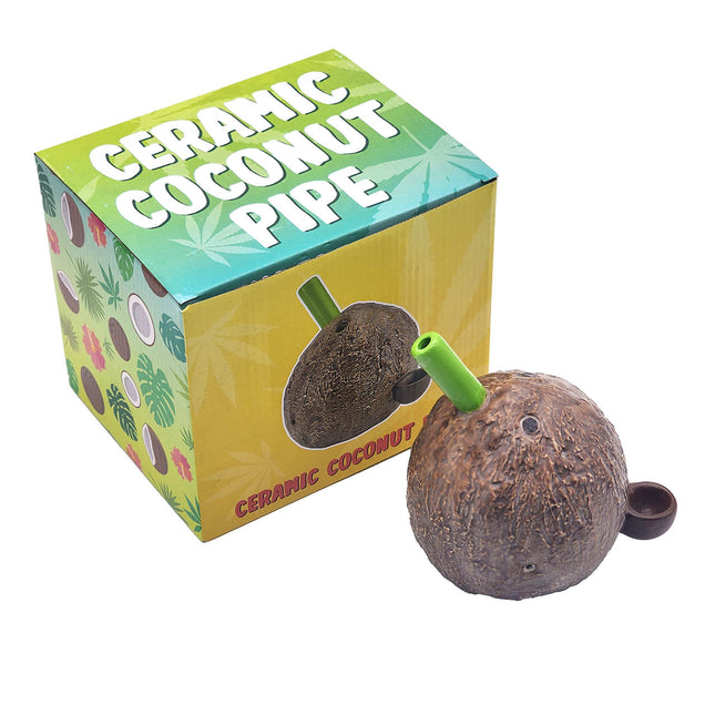 Ceramic Smoking Hand Pipe - Coconut.