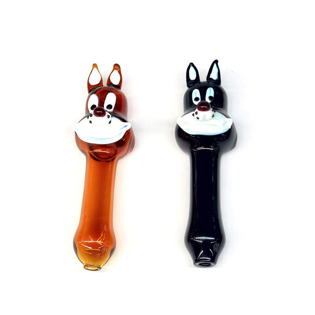 Handmade American Glass Character Hand Pipes.