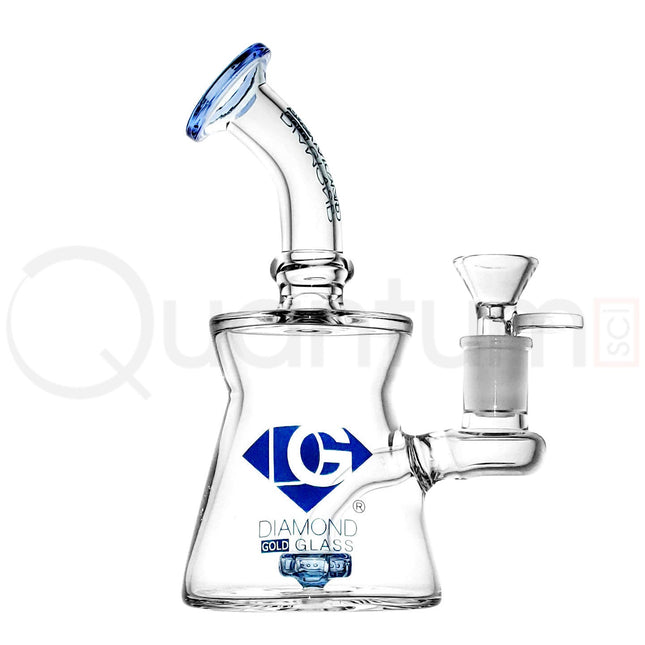 Diamond Gold Glass 6" Mini Banger Hanger Blue
