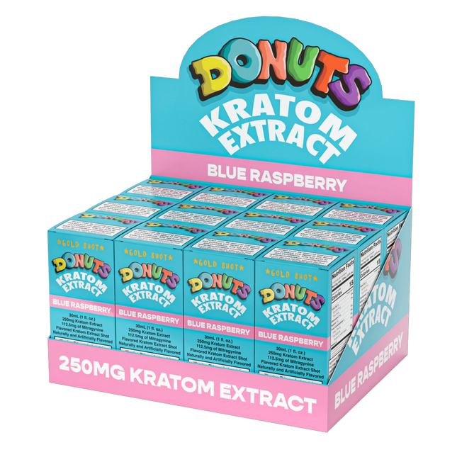 Donuts Kratom Extract 250mg Blue Raspberry Shot.