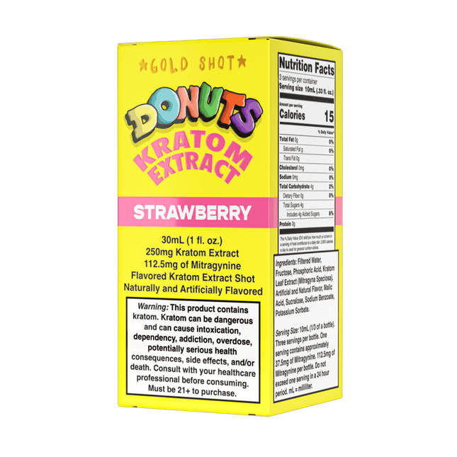 Donuts Kratom Extract 250mg Strawberry Shot.