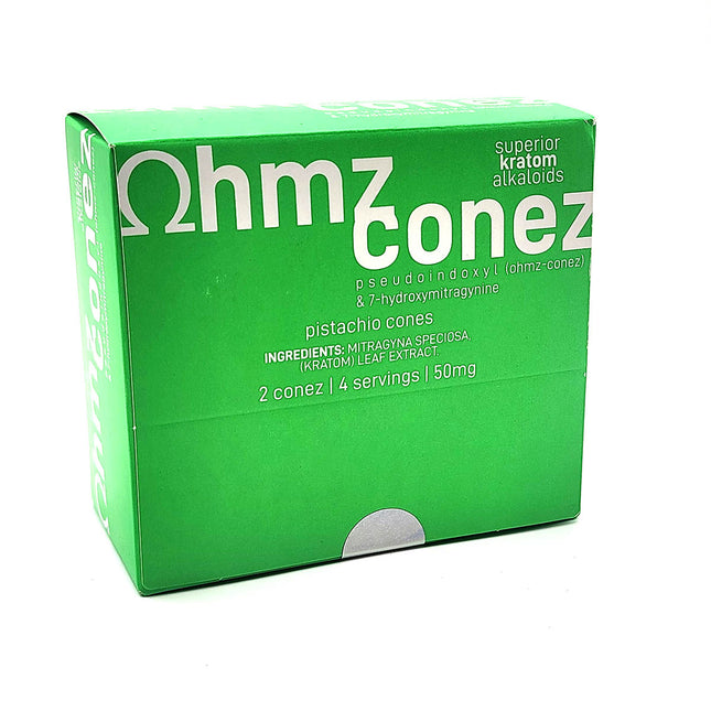 Eat Ohmz Conez Pistachio Pseudoindoxyl 7-Hydroxymitragynine 50mg 2 Cones.