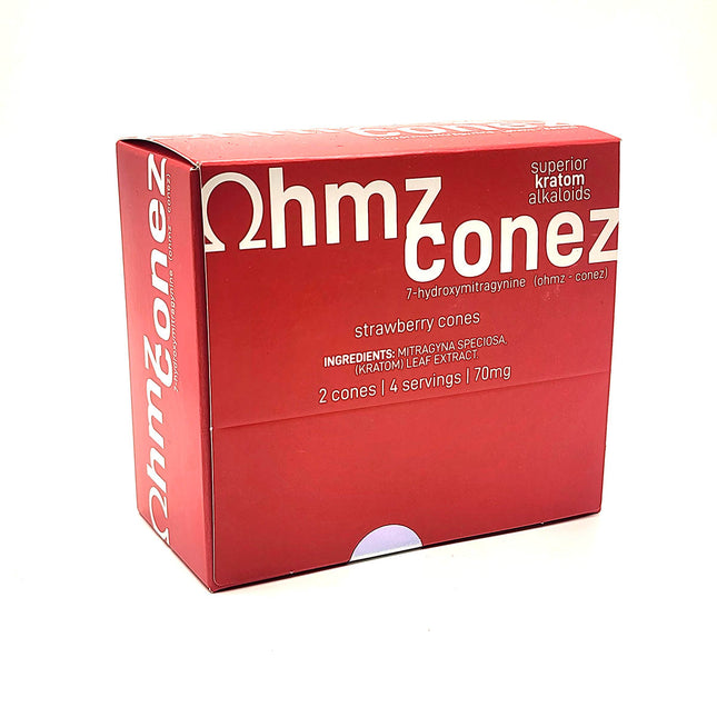 Eat Ohmz Conez Strawberry 7-Hydroxymitragynine 70mg 2 Cones.