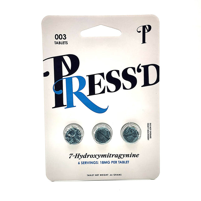 Pressd 7-Hydroxymitragynine 18mg 3 Tablets.