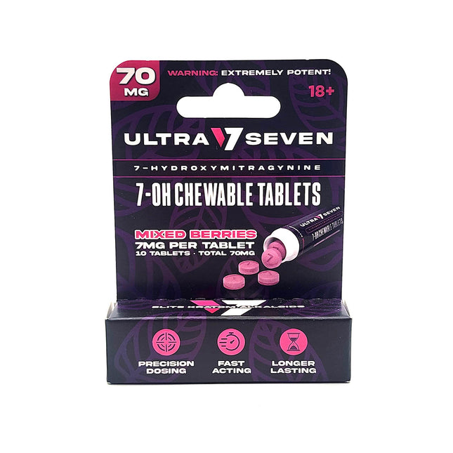 Ultra 7 Seven 7-OH Chewable Tablets Mixed Berries 10 Count 70mg.