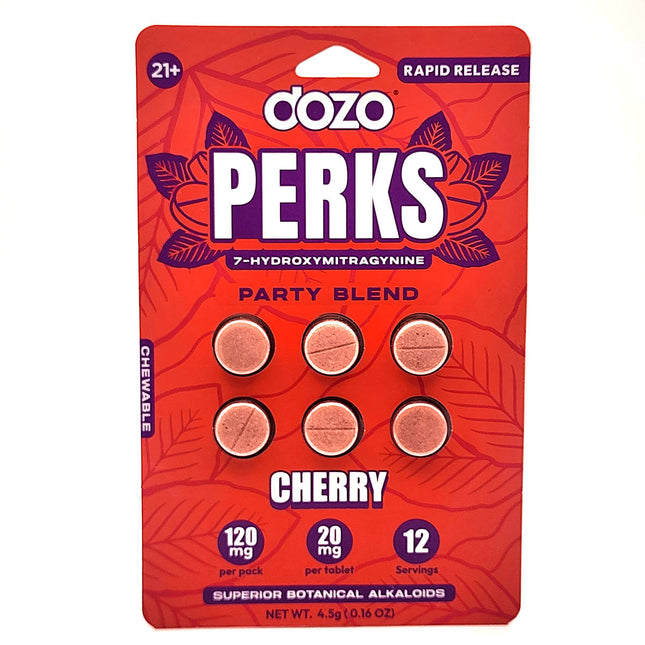 Dozo Perks Cherry Chewable 120mg 6 Count.