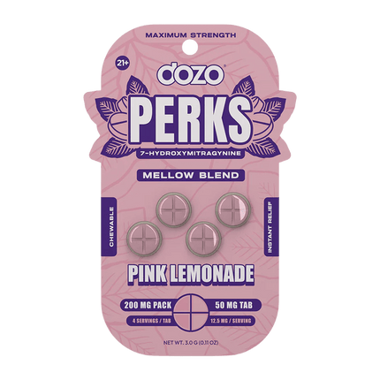 Dozo Perks - Maximum Strength 7-Hydroxymitragynine Tablets: Pink Lemonade Mellow Blend.