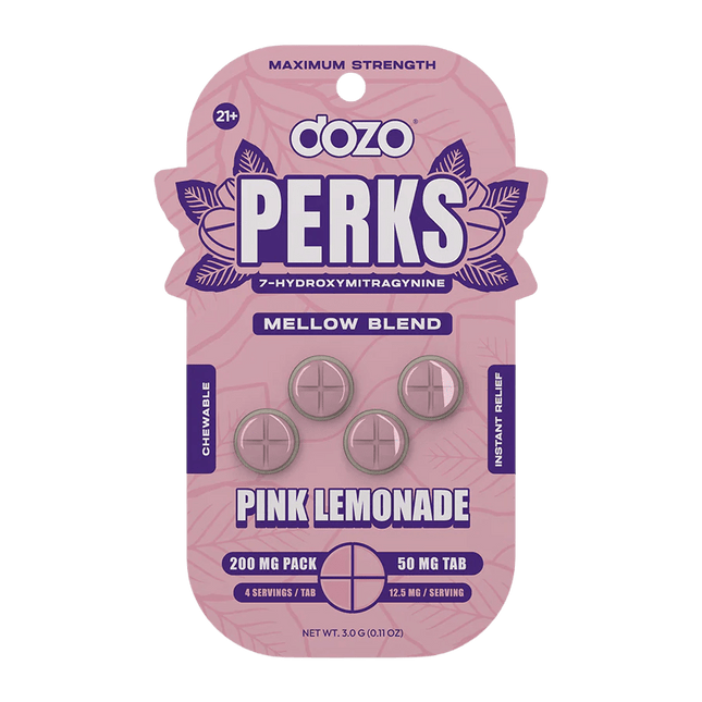 Dozo Perks - Maximum Strength 7-Hydroxymitragynine Tablets: Pink Lemonade Mellow Blend.