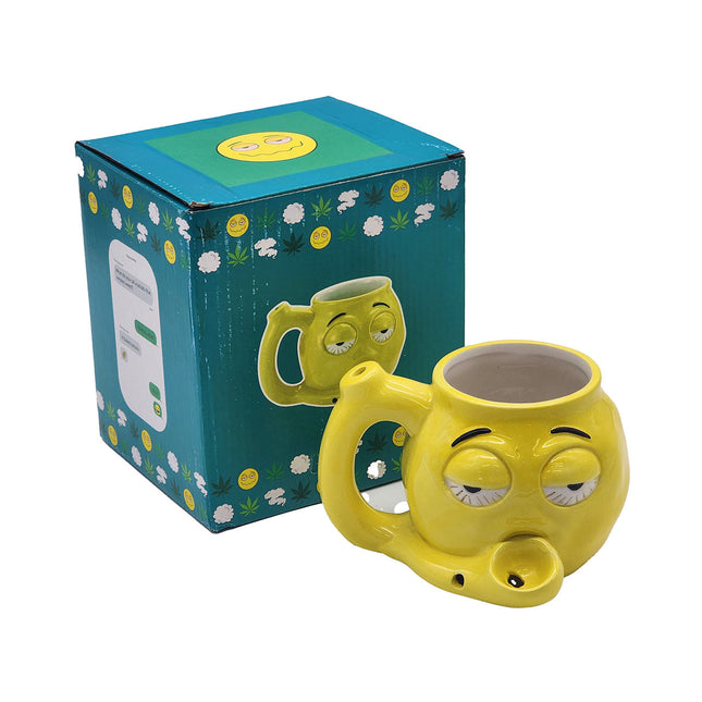 Emoji Handpipe Ceramic Mug Smoking Hand Pipe.