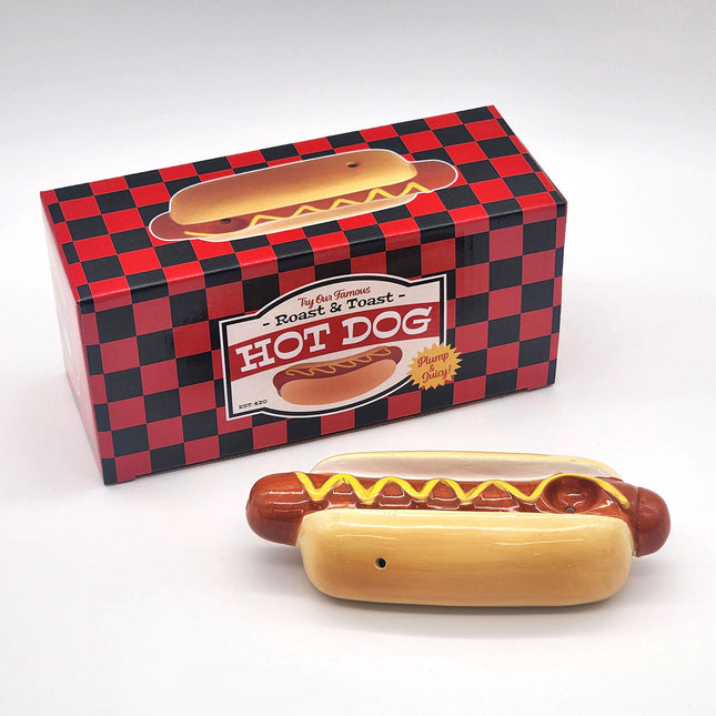 Hot Dog Ceramic Smoking Hand Pipe.