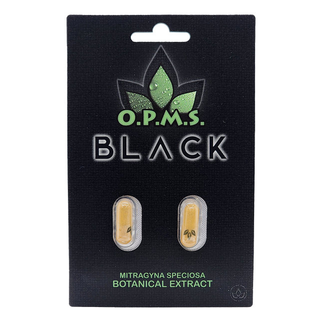 OPMS Black Kratom Extract Capsules.