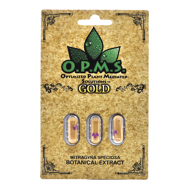 OPMS Gold Kratom Extract Capsules.