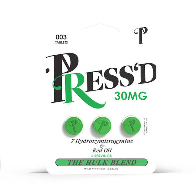 Press'd Kratom Tablets - The Hulk Blend (3-Pack).