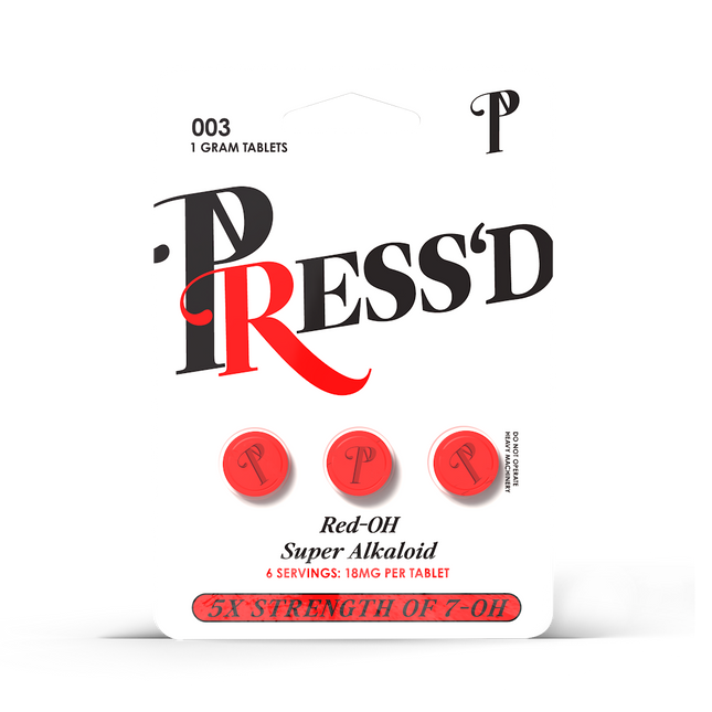 Press'd Kratom Tablets - Red-OH Super Alkaloid (3-Pack).