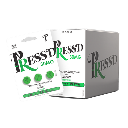 PRESS'D The Hulk Blend 30MG Tablets - Box of 25 3-packs.