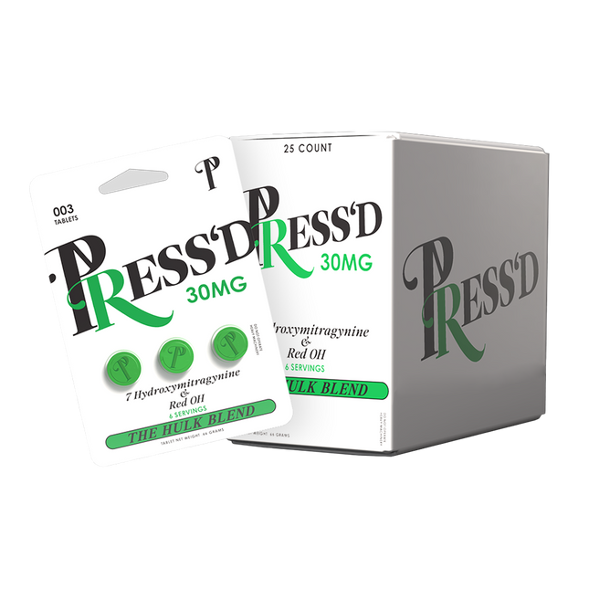 PRESS'D The Hulk Blend 30MG Tablets - Box of 25 3-packs.
