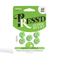 Press'd Super Hulks 60mg Tablets - 5 Pack 300mg - Green Apple.